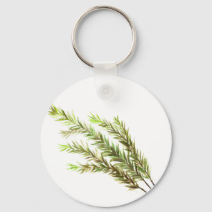 Rosemary herb kitchen art watercolour painting key ring