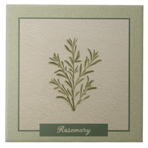 Rosemary Herb Kitchen Decor Faux Relief Ceramic Tile