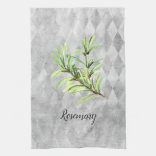 Rosemary Herb Watercolor Tea Towel