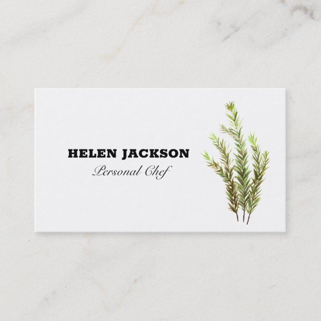 Rosemary Herbs Culinary Chef Business Card (Front)
