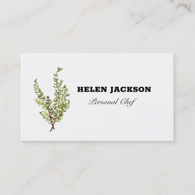 Rosemary Herbs Culinary Chef Business Card (Front)