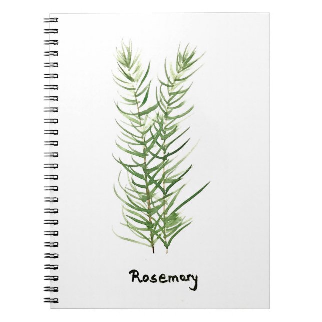 Rosemary herbs kitchen garden plants watercolor notebook (Front)
