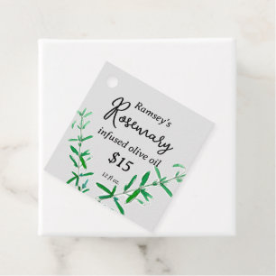 Rosemary Infused Olive Oil Homemade Condiment Favour Tags