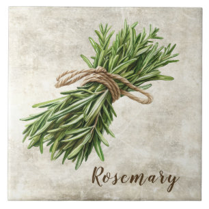Rosemary Rustic Herbs  Faux Ceramic Tile