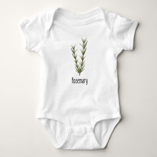 Rosemary Spices Herbs Baby Bodysuit (Front)