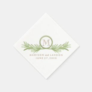 Rosemary Sprigs Herbal Wedding Napkin