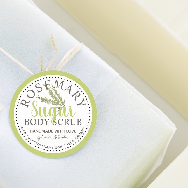 Rosemary Sugar Scrub Custom Classic Round Sticker (Rosemary Sugar Scrub Custom Classic Round Sticker)