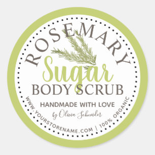 Rosemary Sugar Scrub Custom Classic Round Sticker