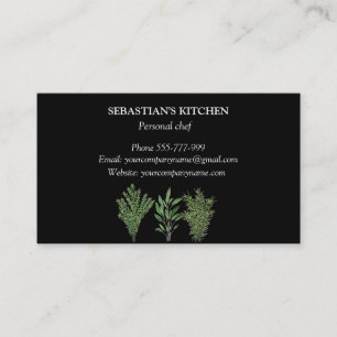 Rosemary Thyme Sage Herbs Culinary Chef Pots Business Card
