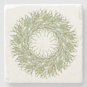 ROSEMARY WREATH Marble Stone Coaster