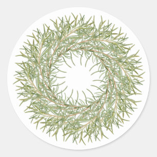 ROSEMARY WREATH Small Round Stickers