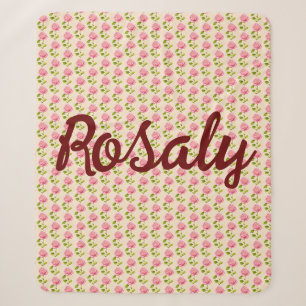 Rosen Muster rosa pink Sherpa Blanket