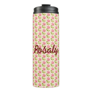 Rosen Muster rosa pink Thermal Tumbler
