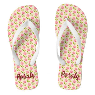 Rosen Muster rosa pink Thongs
