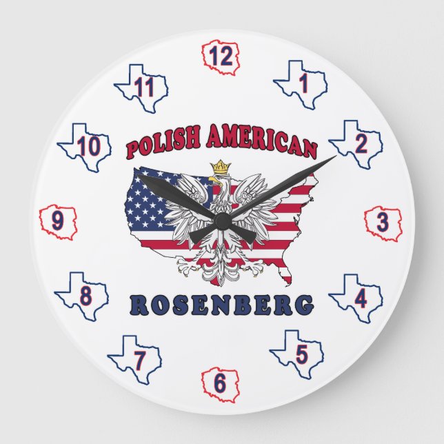 Rosenberg Texas Polish American Large Clock (Front)