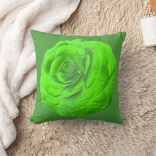 Rosenblüte in Grün - Cushion