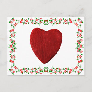 Rosenrahmen mit Herz Postcard