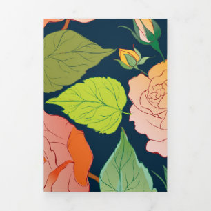 Roses 15 Tri-Fold holiday card
