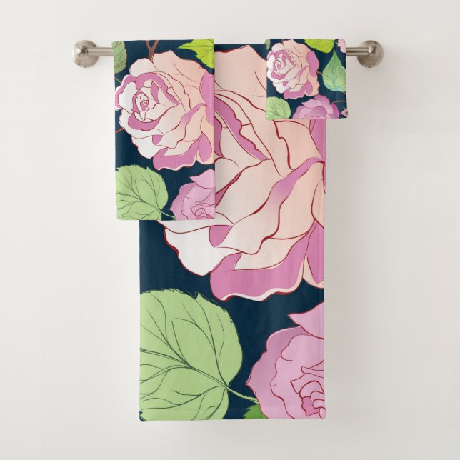 Roses 16 bath towel set (Insitu)