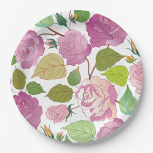 Roses 17 paper plate