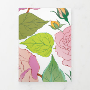 Roses 17 Tri-Fold holiday card