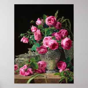Roses, 1843 by Ferdinand Georg Waldmuller Poster