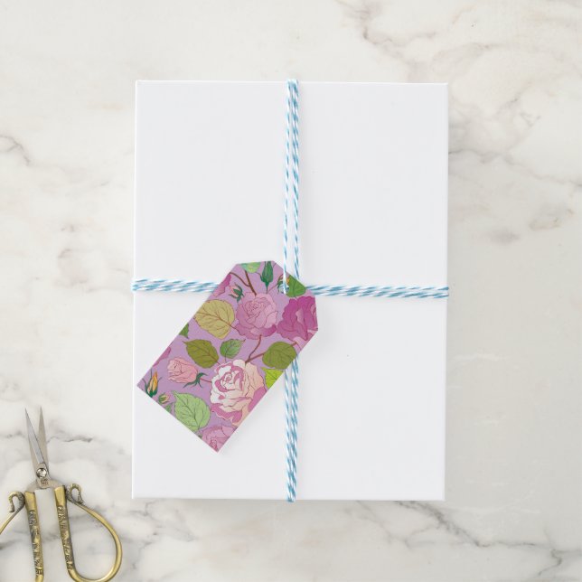 Roses 18 gift tags (With Twine)