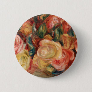 Roses (1912) by Pierre-Auguste Renoir Fine Art 6 Cm Round Badge