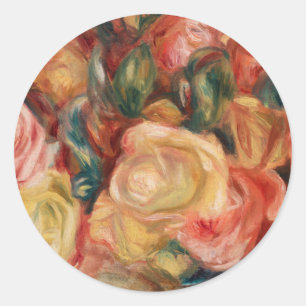 Roses (1912) by Pierre-Auguste Renoir Fine Art Classic Round Sticker