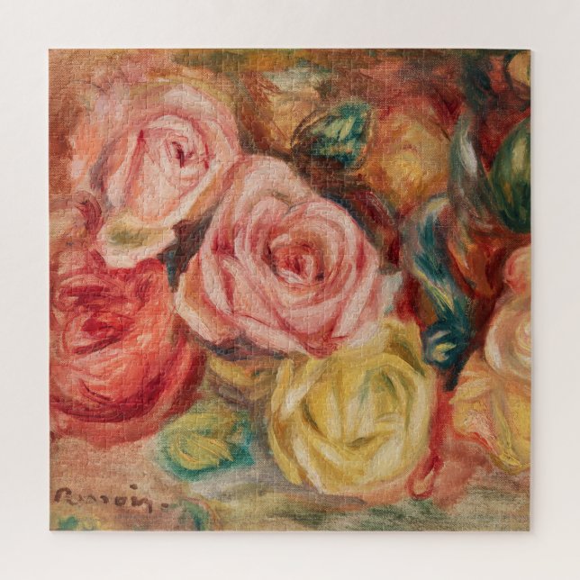 Roses (1912) by Pierre-Auguste Renoir Fine Art Jigsaw Puzzle (Vertical)