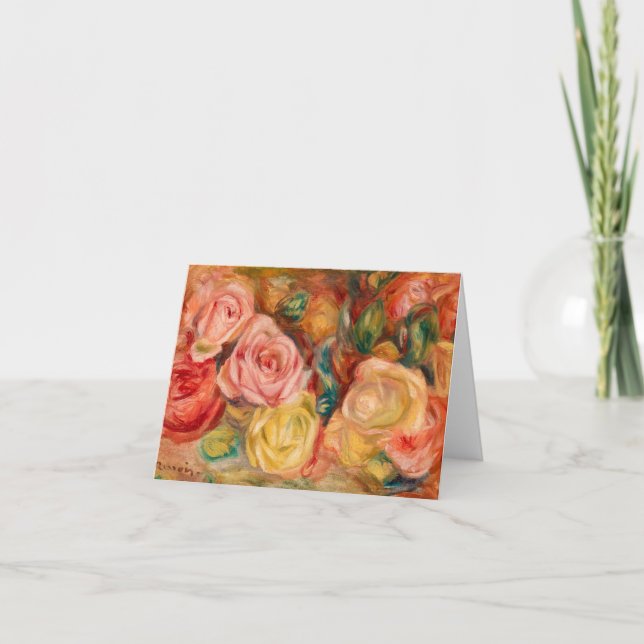 Roses, 1912 by Pierre-Auguste Renoir Thank You Card (Front)