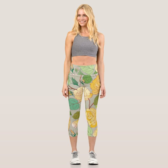 Roses 1 capri leggings (Front)