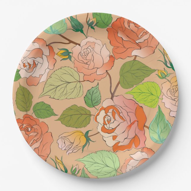Roses 21 paper plate (Front)