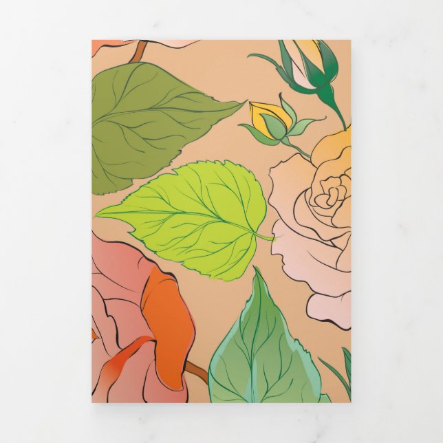 Roses 21 Tri-Fold holiday card (Cover)