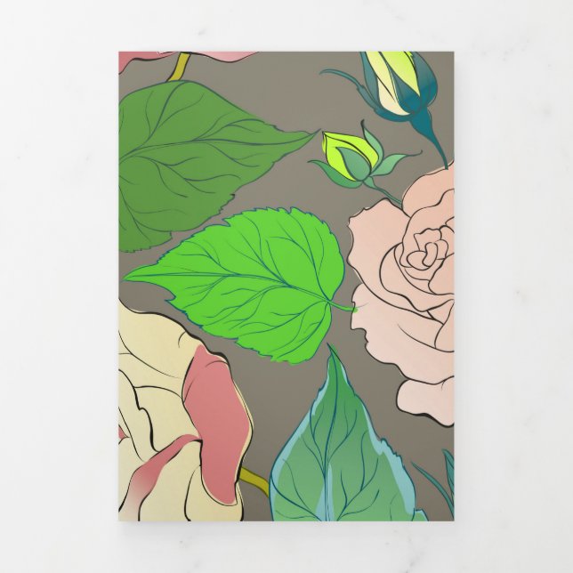 Roses 30 Tri-Fold holiday card (Cover)