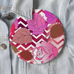 Roses 33 6 cm round badge