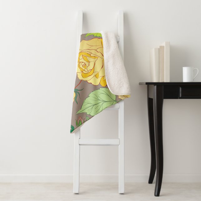 Roses 3 sherpa blanket (In Situ)