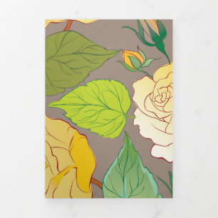 Roses 3 Tri-Fold holiday card
