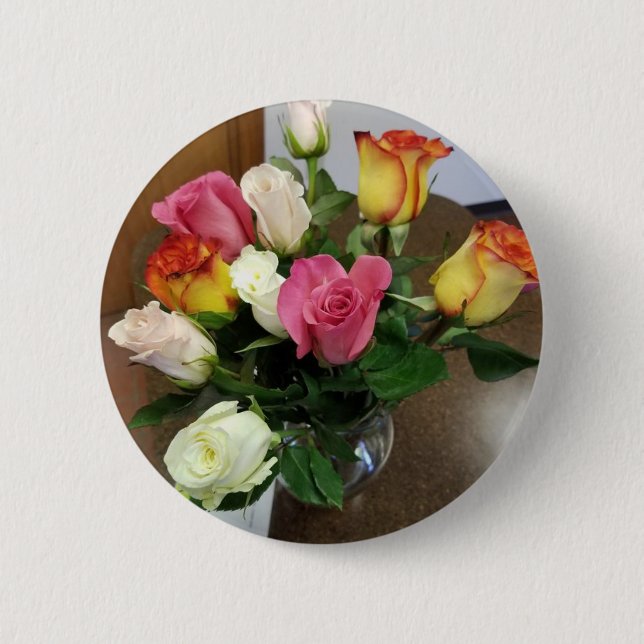 Roses 6 Cm Round Badge (Front)