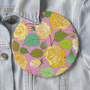 Roses 6 cm round badge