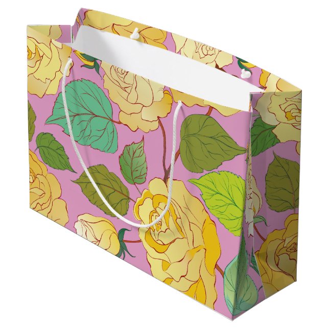 Roses 6 large gift bag (Back Angled)