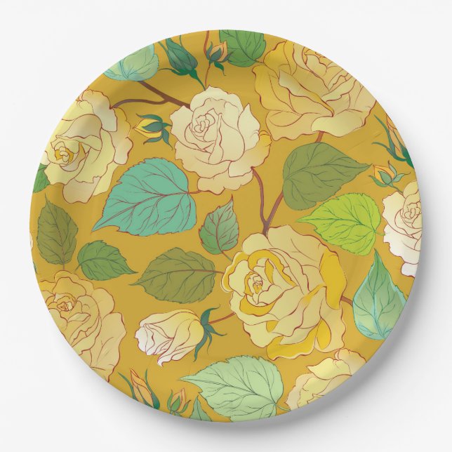 Roses 7 paper plate (Front)