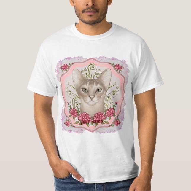 Roses Abyssinian Cat t-shirt  (Front)