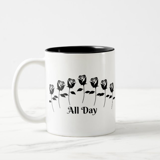 ROSES ALL DAY Two-Tone COFFEE MUG (Left)