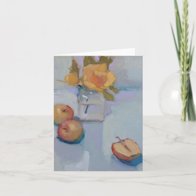 Roses and Apples - Still Life Oil Painting Card (Front)
