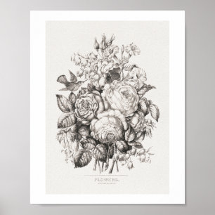 Roses and bluebells (1870) chromolithograph art. f poster