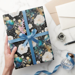 Roses And Bubbles Abstract Wrapping Paper