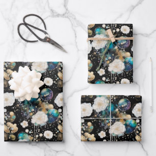 Roses And Bubbles Abstract Wrapping Paper Sheet