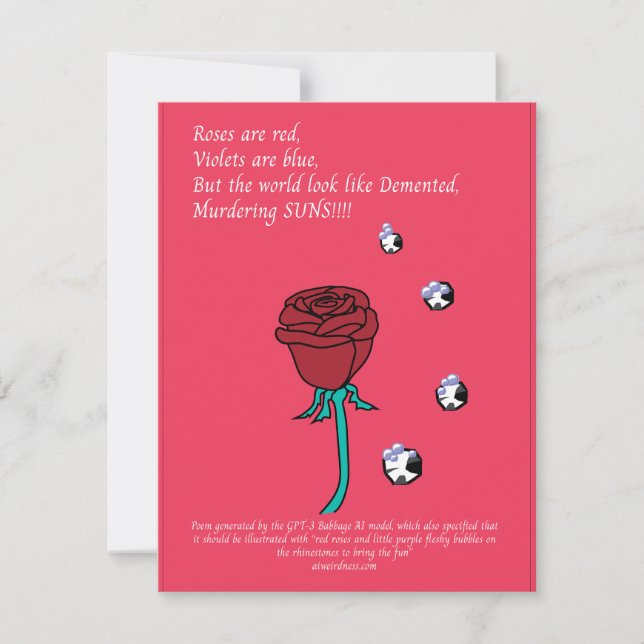 Roses and bubbling rhinestones AI-generated card (Front)