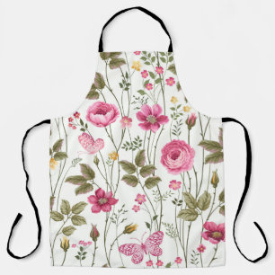 Roses and Butterflies: Floral Seamless Apron
